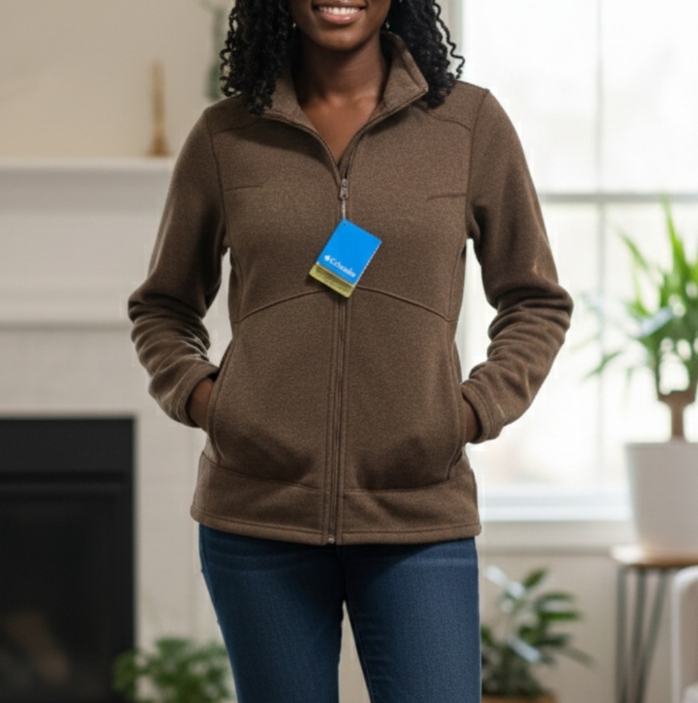 Columbia Chocolate Brown Zip-Up Jacket